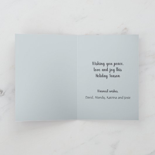 Waterverf  Dorp Star Night Christmas Kaart (Binnen)