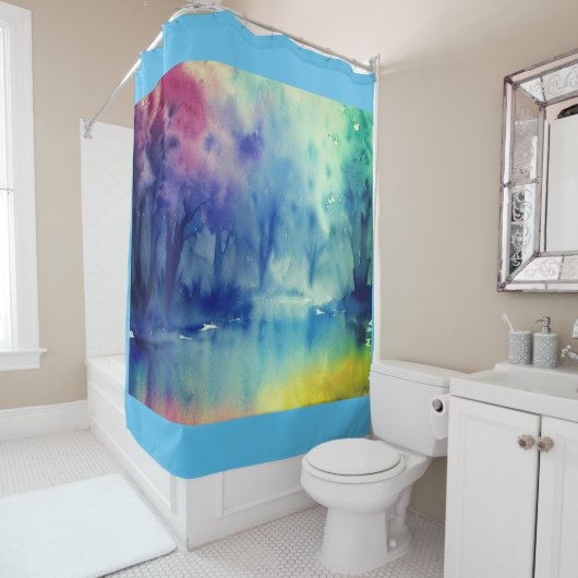 Waterverf douchegordijn (In situ)