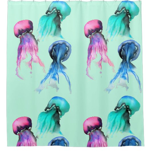 Waterverf Douchegordijn (Voorkant)