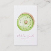 Waterverf Doughnut van groene donut Shop Bakery Visitekaartje (Voorkant)