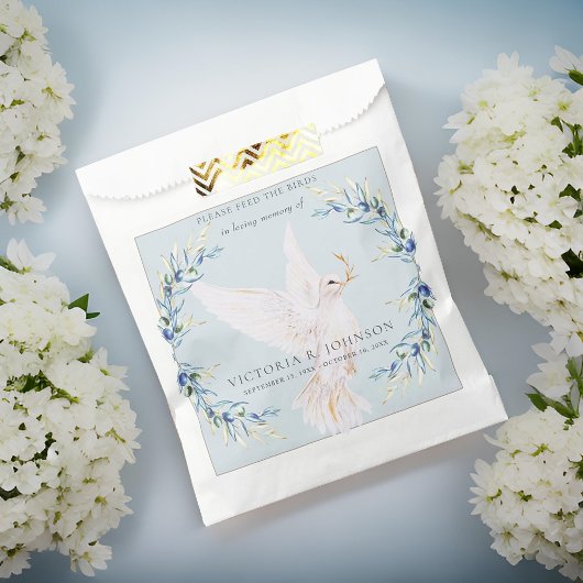 Waterverf Dove Bird Seed Packet Funeral Memorial Bedankzakje