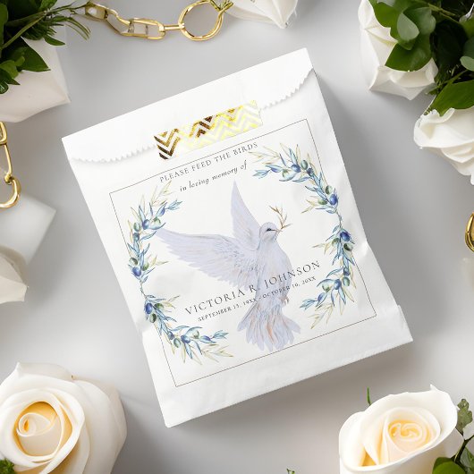 Waterverf Dove Bird Seed Packet Funeral Memorial Bedankzakje