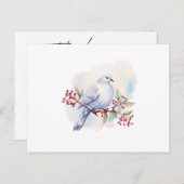 Waterverf Dove Eenvoudig Script Begrafenis Bedankt Briefkaart (Voorkant / Achterkant)