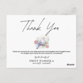 Waterverf Dove Eenvoudig Script Begrafenis Bedankt Briefkaart (Achterkant)