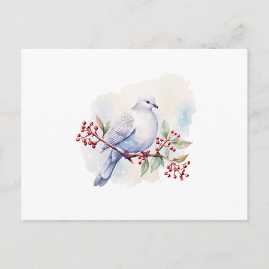 Waterverf Dove Eenvoudig Script Begrafenis Bedankt Briefkaart (Voorkant)