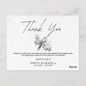 Waterverf Dove Funeral Simple Script Bedankt Kaart (Achterkant)