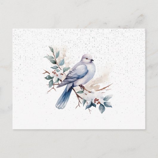 Waterverf Dove Funeral Simple Script Bedankt Kaart (Voorkant)