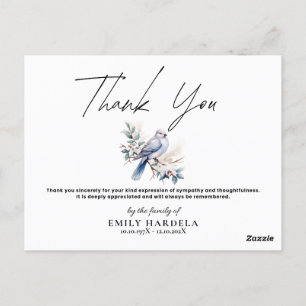 Waterverf Dove Funeral Sympathy Thank You Card Briefkaart