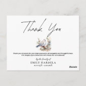 Waterverf Dove Funeral Symphaty Dank je wel kaart (Achterkant)