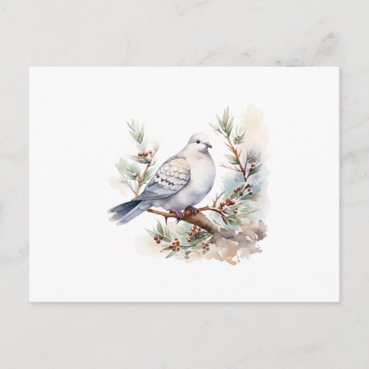 Waterverf Dove Funeral Symphaty Dank je wel kaart (Voorkant)