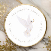 Waterverf Dove of Peace Terugkeeradres Ronde Sticker