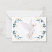 Waterverf Dove & Olive Branch Memorial Dank u wel Notitiekaartje (Achterkant)