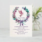 Waterverf Dove Religieuze Uitnodiging (Staand voorkant)