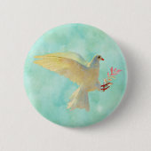Waterverf Dove Ronde Button 5,7 Cm (Voorkant)