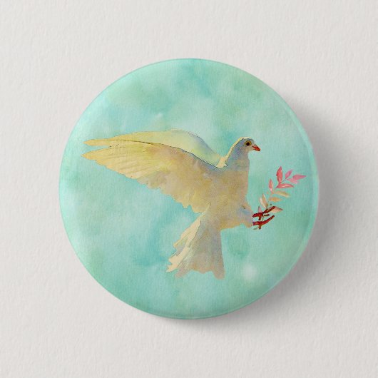 Waterverf Dove Ronde Button 5,7 Cm (Voorkant)