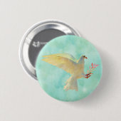 Waterverf Dove Ronde Button 5,7 Cm (Voorkant /achterkant)