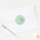Waterverf Dove Ronde Sticker (Envelop)