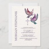 Waterverf Doves Religieuze Uitnodiging (Voorkant)