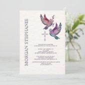 Waterverf Doves Religieuze Uitnodiging (Staand voorkant)
