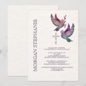 Waterverf Doves Religieuze Uitnodiging (Voorkant / Achterkant)