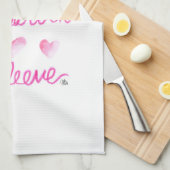 Waterverf Draag Hart op Sleeve keukenhanddoek (Quarter Fold)