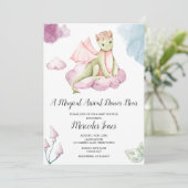 Waterverf Draak Magische Aankomst Baby Shower Kaart (Staand voorkant)