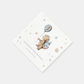 Waterverf Dragon Balloon eerste verjaardag Servet (Hoek)