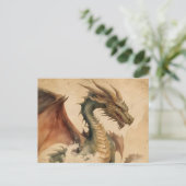  Waterverf Dragon Briefkaart (Staand voorkant)