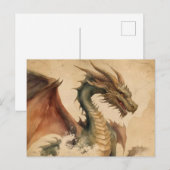 Waterverf Dragon Briefkaart (Voorkant / Achterkant)