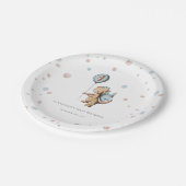 Waterverf Dragon eerste verjaardagsfeestje Papieren Bordje (Gekanteld)