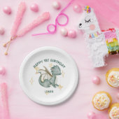 waterverf dragon en sterren blije verjaardagsartik papieren bordje (Feest)