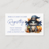 Waterverf Dragon Halloween Baby shower Registry Informatiekaartje (Voorkant)