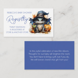 Waterverf Dragon Halloween Baby shower Registry Informatiekaartje