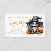 Waterverf Dragon Halloween Baby shower Registry Informatiekaartje (Voorkant)