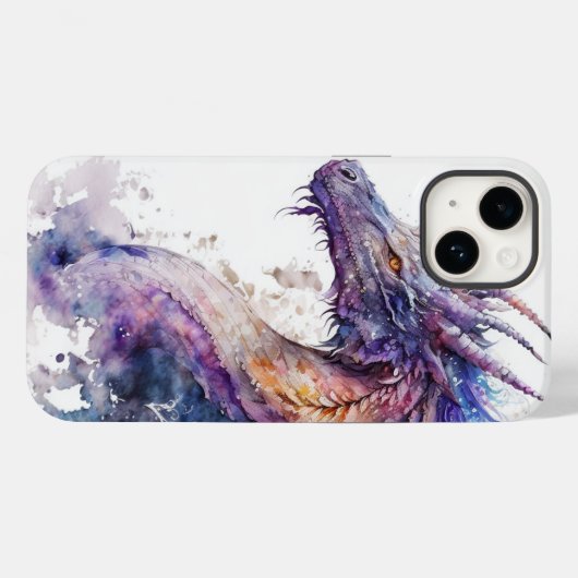 Waterverf Dragon iPhone Case (Achterkant (horizontaal))