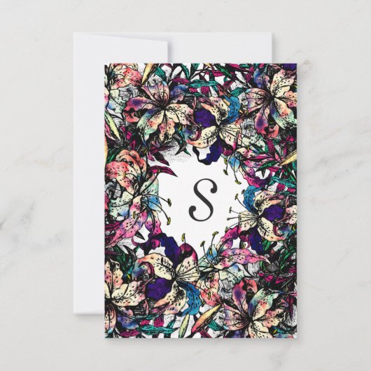 Waterverf Dragon Lelies Dank u kaarten (Achterkant)