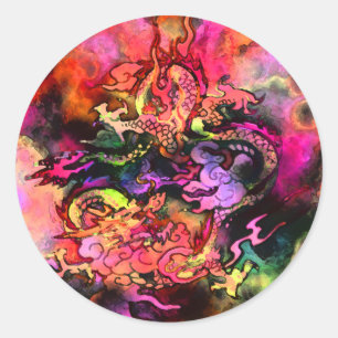 Waterverf Dragon Sticker #2