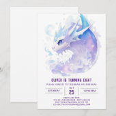 Waterverf Dragon Verjaardag Kaart (Voorkant / Achterkant)