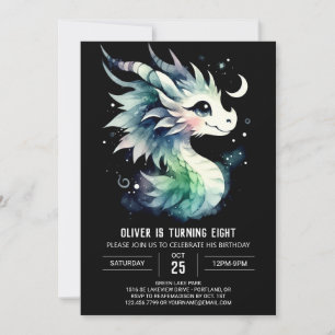 Waterverf Dragon Verjaardag Kinderen Kaart