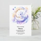 Waterverf Dragon Verjaardagsuitnodiging Kaart (Staand voorkant)