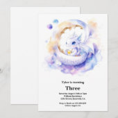 Waterverf Dragon Verjaardagsuitnodiging Kaart (Voorkant / Achterkant)