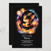 Waterverf Dragon Verjaardagsuitnodiging Kaart (Voorkant / Achterkant)