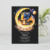 Waterverf Dragon Verjaardagsuitnodiging Kaart (Staand voorkant)