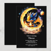 Waterverf Dragon Verjaardagsuitnodiging Kaart (Voorkant / Achterkant)