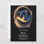 Waterverf Dragon Verjaardagsuitnodiging Kaart (Voorkant)