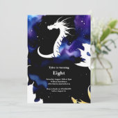 Waterverf Dragon Verjaardagsuitnodiging Kaart (Staand voorkant)