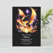 Waterverf Dragon Verjaardagsuitnodiging Kaart (Staand voorkant)