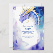 Waterverf Dragon Verjaardagsuitnodiging Kaart (Voorkant)