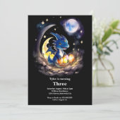 Waterverf Dragon Verjaardagsuitnodiging Kaart (Staand voorkant)