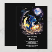 Waterverf Dragon Verjaardagsuitnodiging Kaart (Voorkant / Achterkant)